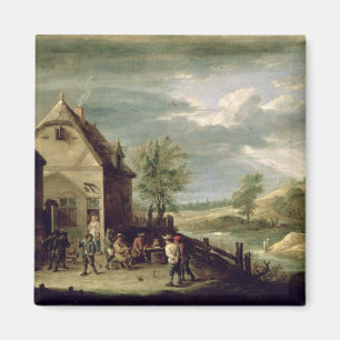 Aimant Paysans Jouant À Boules