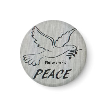 Peace Dove Button with scripture