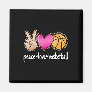 Aimant Peace Love Bysketbyll Empreinte de léopard Girls W