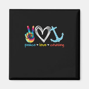 Aimant Peace Love Cruising Ship Flottant Ocean Tie Dye