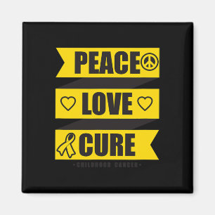 Aimant Peace Love Cure Chilhood Cancer Awareness 1