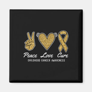 Aimant Peace Love Cure Chilhood Cancer Awareness Ruban
