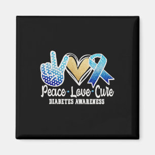 Aimant Peace Love Cure Diabète Sensibilisation