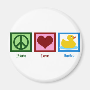 Aimant Peace Love Ducks