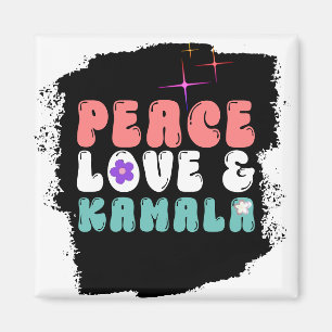 Aimant Peace Love et Kamala Harris 2024 pour le président