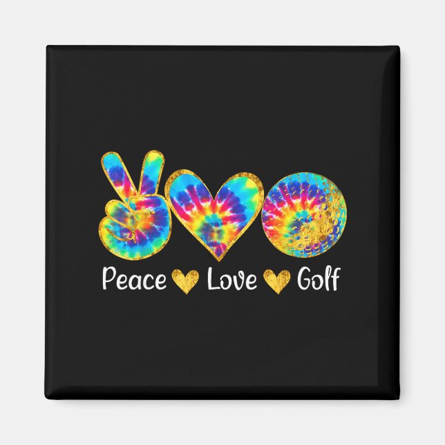 Aimant Peace Love Golf Funny Tie Dye Golf Lovers  (Devant)