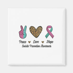 Aimant Peace Love Hope Suicide Prevention Awareness Comba
