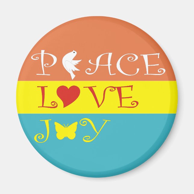 Aimant Peace Love Joy (Devant)