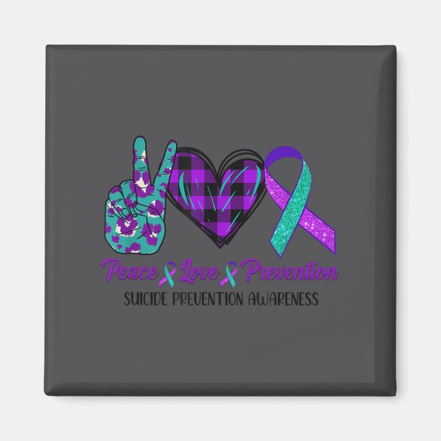 Aimant Peace Love Life Suicide Awareness Womens Semi Colo (Devant)