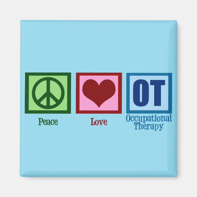 Aimant Peace Love OT ergothérapie (Devant)