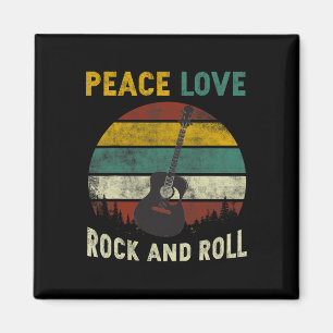 Aimant Peace Love Rock & Roll Guitare Player Guitaris