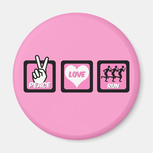 Aimant Peace love run (Devant)