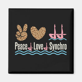 Aimant Peace Love Synchro nage synchronisée