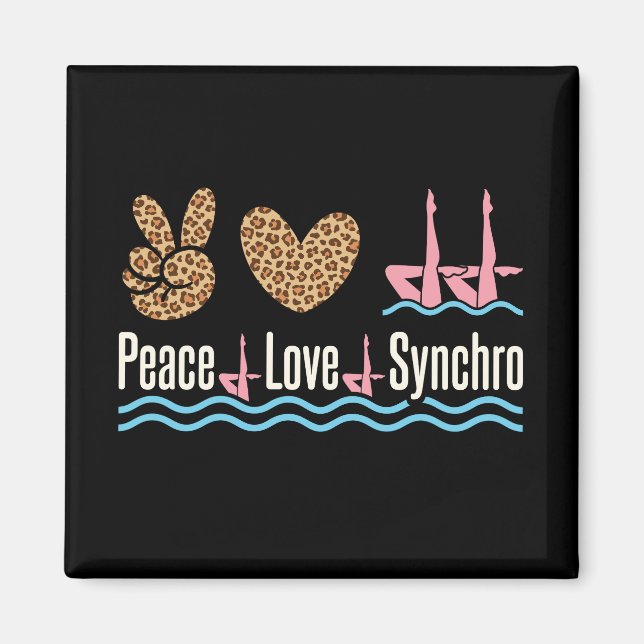 Aimant Peace Love Synchro nage synchronisée (Devant)