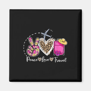 Aimant Peace Love Travel Retro Summer Vacances Famille Ma