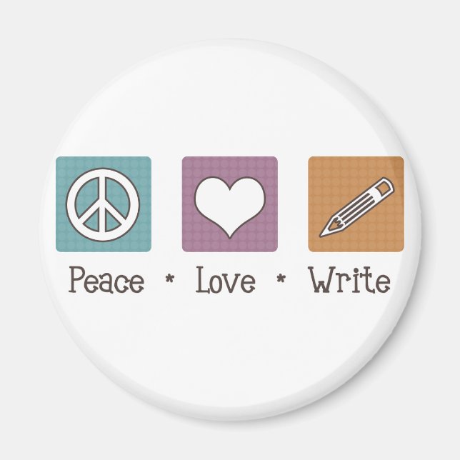 Aimant Peace Love Write (Devant)