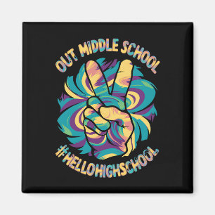 Aimant Peace Out Middle Hello Lycée Tie Dye