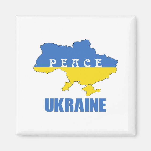 Aimant Peace Ukraine - Soutenez la paix et l'amour (Devant)
