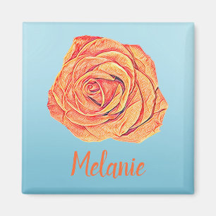 Aimant Peachy Tangerine Rose