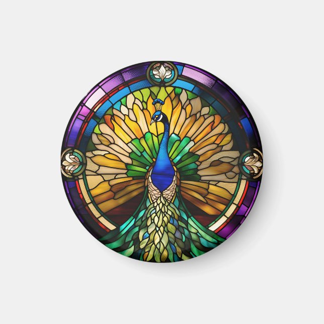 Aimant Peacock en verre tendu (Devant)