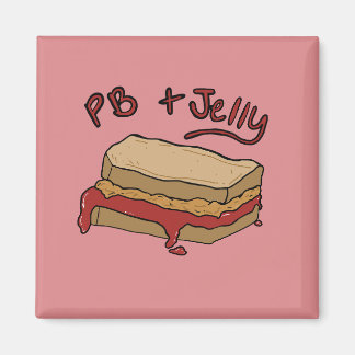 Aimant Peanut Butter Jelly Magent Nostalgia Illustration 