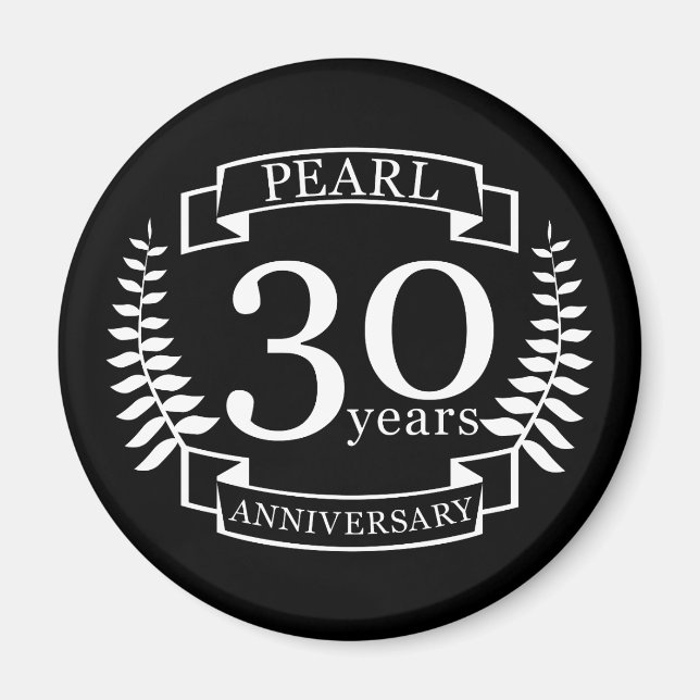 Aimant Pearl 30e anniversaire du mariage 30 ans (Devant)