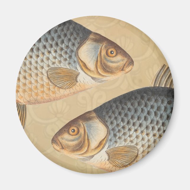 Aimant Pêche à la carpe peinture à l'eau douce (Devant)