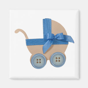 Aimant Pêche et baby shower de bébé bleu