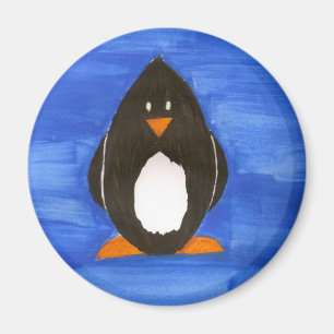 Aimant peint de pingouin