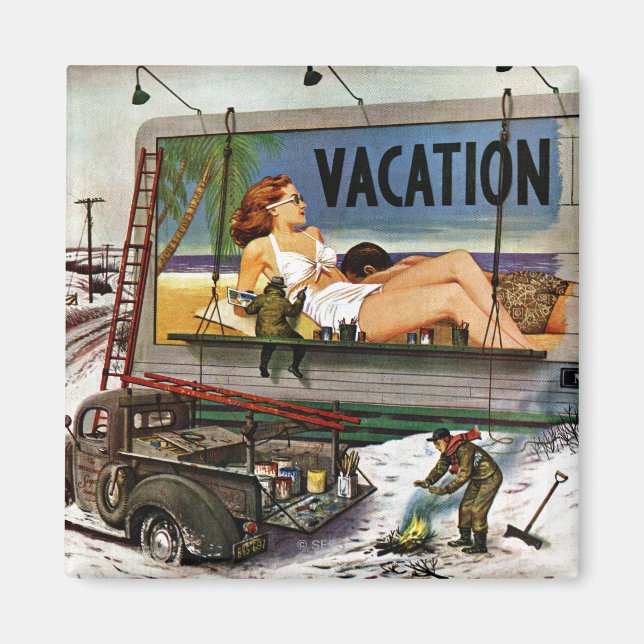 Aimant Peintres en tableau en hiver par Stevan Dohanos (Devant)