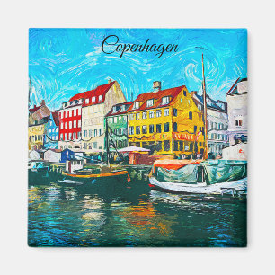 Aimant Peinture à l'huile de Copenhague sur le front de m