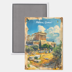 Aimant Peinture Acropole Grèce Athènes