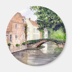 Aimant Peinture aquarelle de Bruges par Farida Greenfield