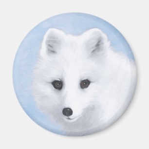 Aimant Peinture Arctic Fox - Art original de la faune