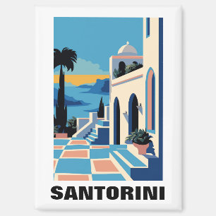 Aimant Peinture d'architecture colorée de Santorin Grèce