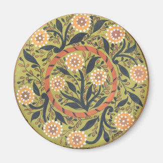 Aimant Peinture d'art populaire floral