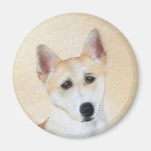 Aimant Peinture de chien de Canaan - jolie art original d