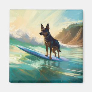 Aimant Peinture de Surf sur Plage de Kelpie Australien
