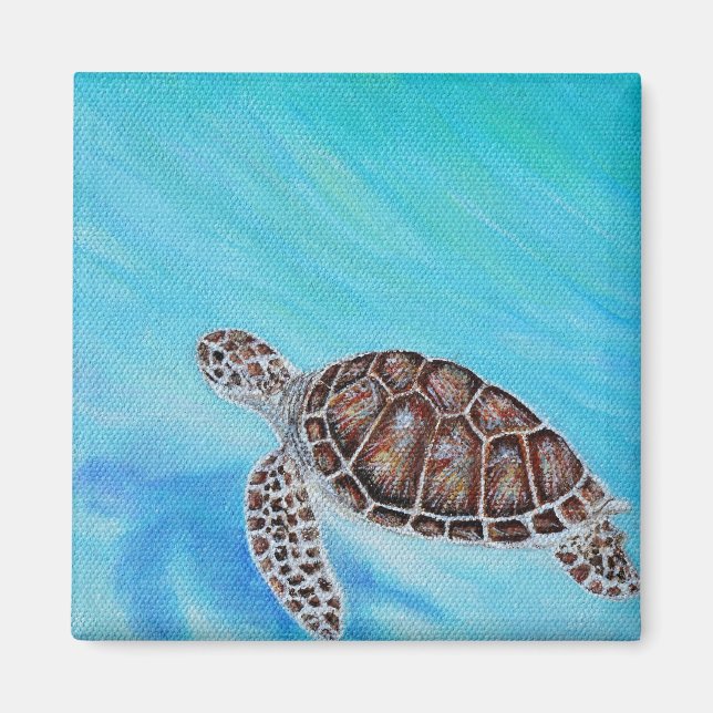 Aimant Peinture de tortue marine (Devant)