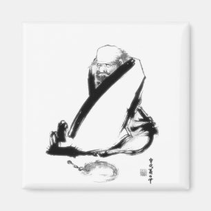 Aimant Peinture de zen de Daruma (Bodhidharma)
