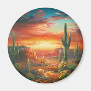 Aimant Peinture d'une peinture colorée de coucher du