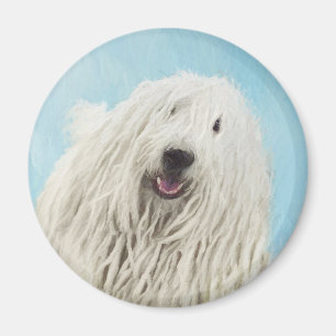 Aimant Peinture Komondor - Cute Original Chien Art