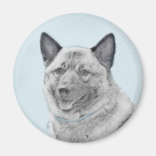 Aimant Peinture norvégienne Elkhound - Art original Chien