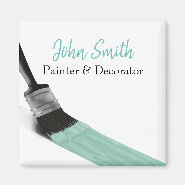 Aimant Peinture Peintre Service Société Brush Pastel Mint (Devant)