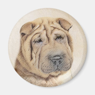 Aimant Peinture Shar Pei - Cute Original Chien Art
