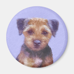 Aimant Peinture sur la frontière de Terrier - jolie art o