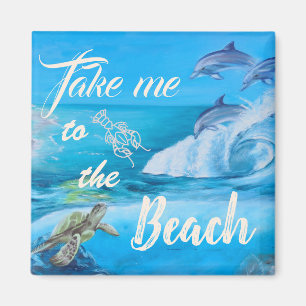 Aimant Peinture sur la plage et la vie marine