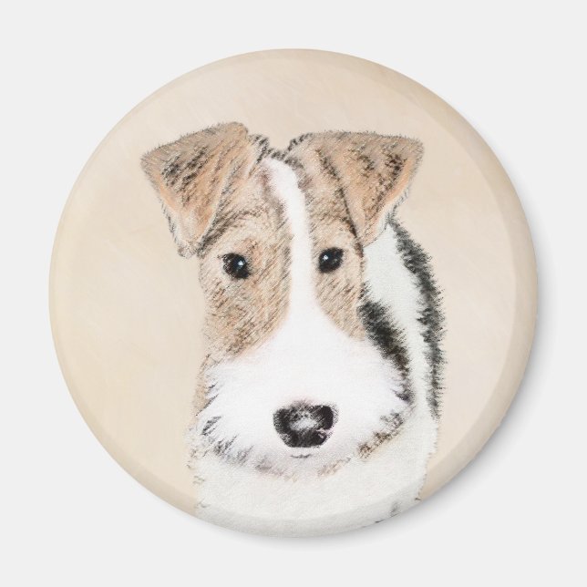 Aimant Peinture Terrier de Renard de fil - Cute Original  (Devant)