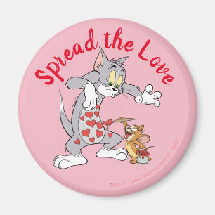 Aimant Peinture Tom & Jerry Coeurs de Saint-Valentin