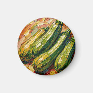 Aimant Peinture vibrante de courgettes à l'impasto